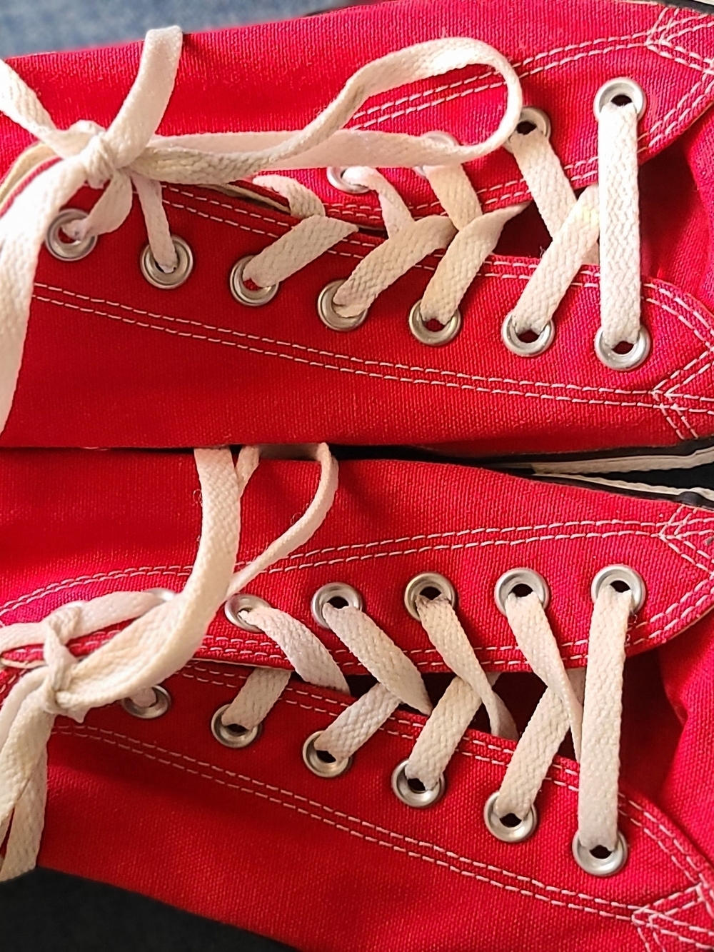 Converse Red Low-Top Sneakers with White Laces Sz 12